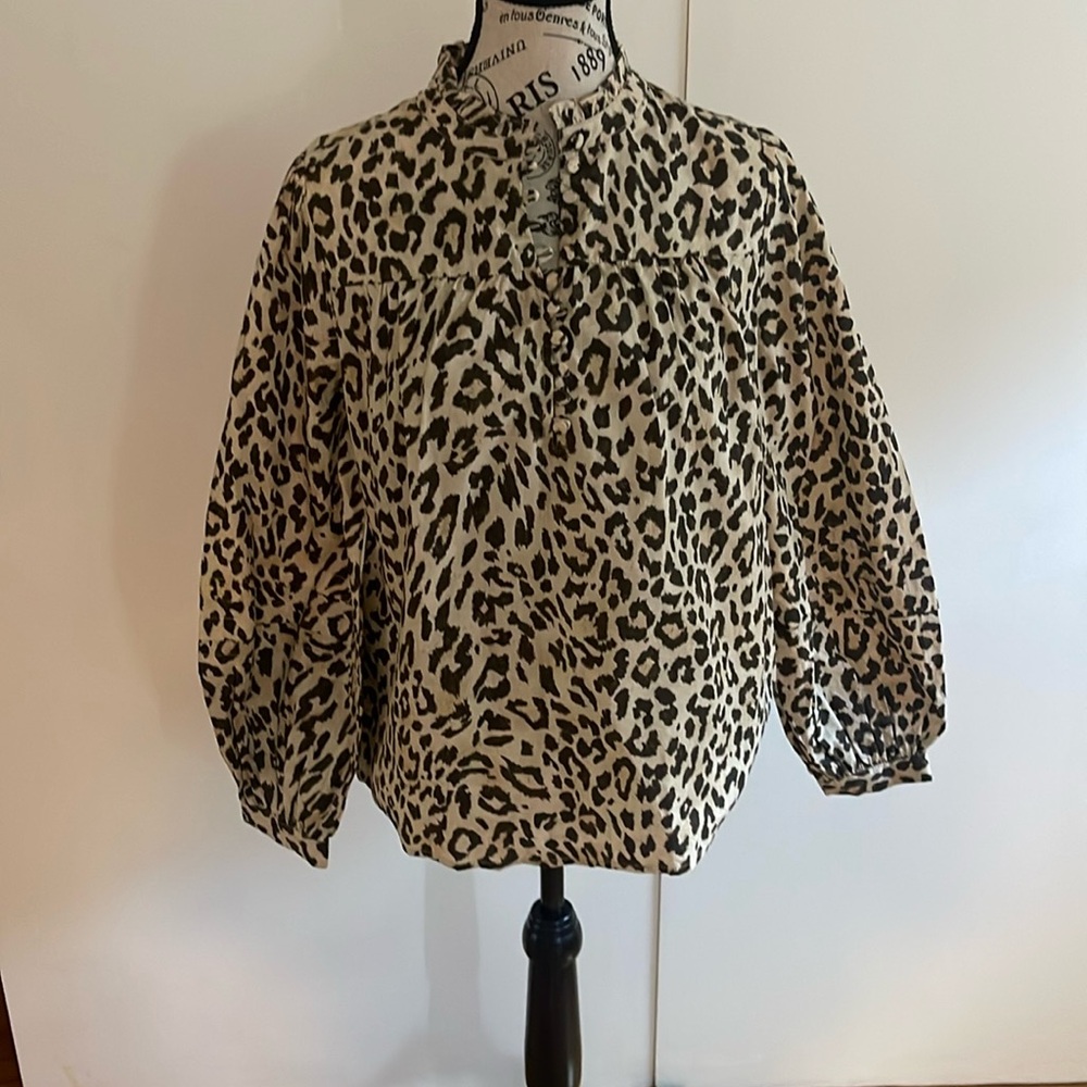 JCREW Cheetah Blouse with Buttons